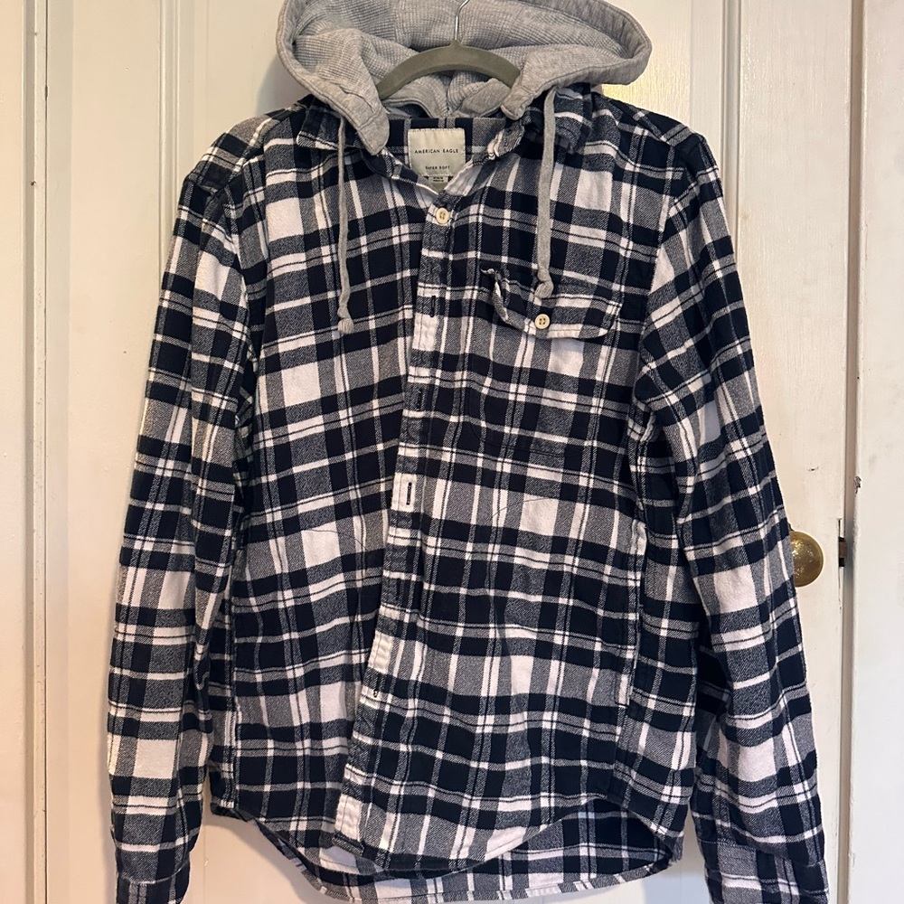 American Eagle Soft Hooded Flannel